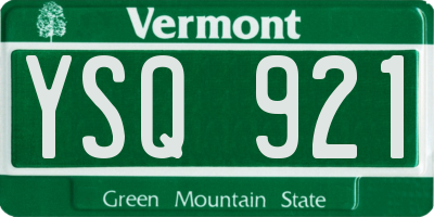 VT license plate YSQ921