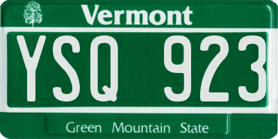 VT license plate YSQ923