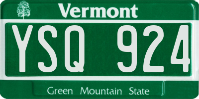 VT license plate YSQ924