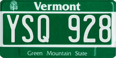 VT license plate YSQ928