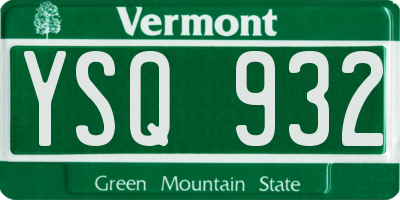 VT license plate YSQ932