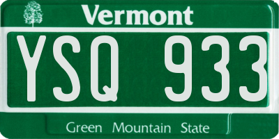 VT license plate YSQ933