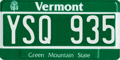 VT license plate YSQ935