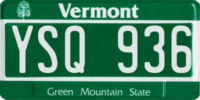 VT license plate YSQ936