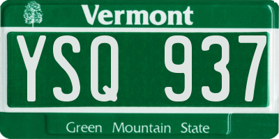 VT license plate YSQ937