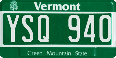 VT license plate YSQ940