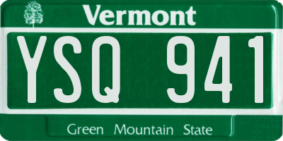 VT license plate YSQ941