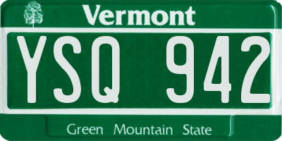VT license plate YSQ942