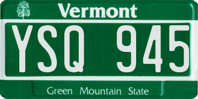 VT license plate YSQ945