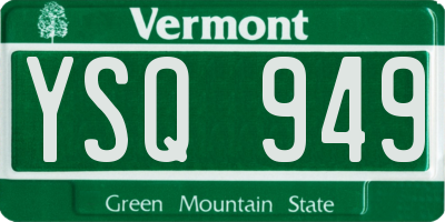 VT license plate YSQ949