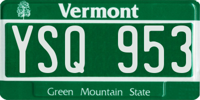 VT license plate YSQ953