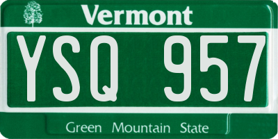 VT license plate YSQ957