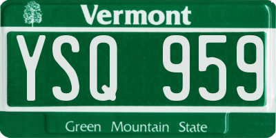 VT license plate YSQ959