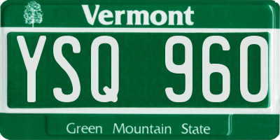 VT license plate YSQ960
