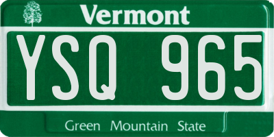 VT license plate YSQ965