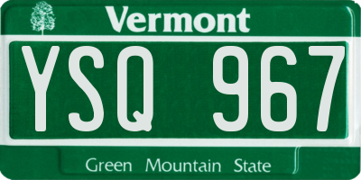 VT license plate YSQ967