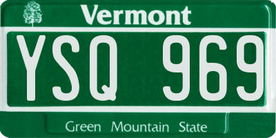 VT license plate YSQ969