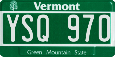 VT license plate YSQ970