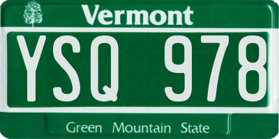 VT license plate YSQ978