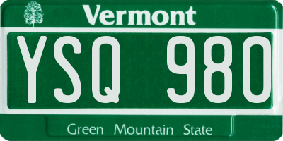 VT license plate YSQ980