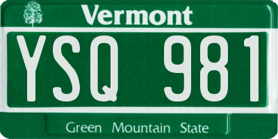 VT license plate YSQ981