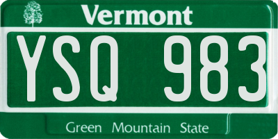 VT license plate YSQ983