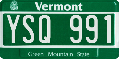 VT license plate YSQ991