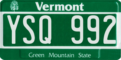 VT license plate YSQ992