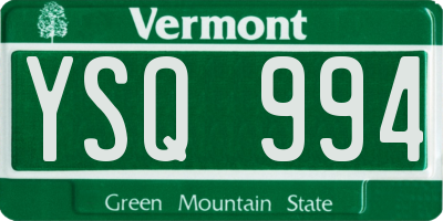VT license plate YSQ994