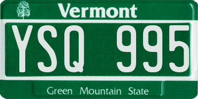VT license plate YSQ995