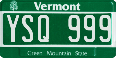 VT license plate YSQ999