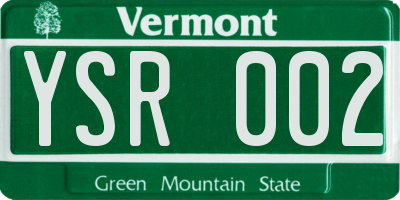 VT license plate YSR002