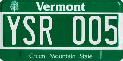 VT license plate YSR005