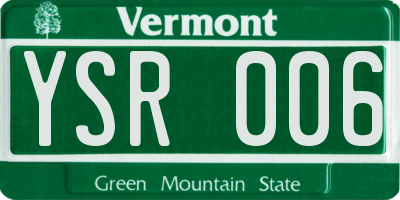 VT license plate YSR006