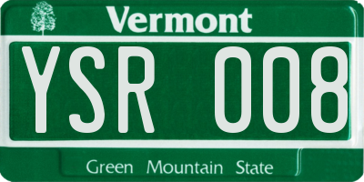 VT license plate YSR008
