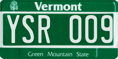 VT license plate YSR009