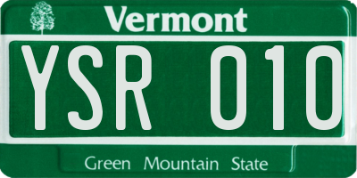 VT license plate YSR010