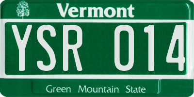 VT license plate YSR014
