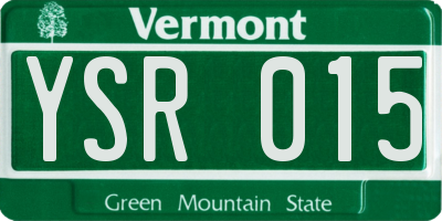 VT license plate YSR015