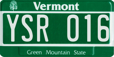 VT license plate YSR016