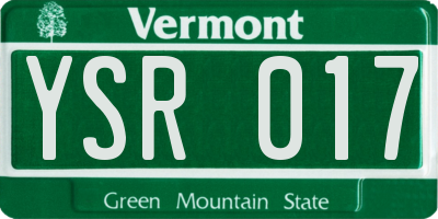 VT license plate YSR017