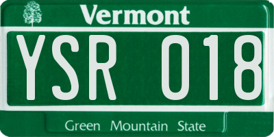 VT license plate YSR018
