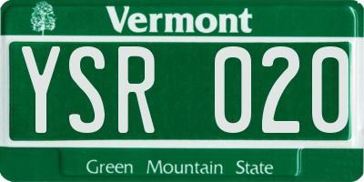 VT license plate YSR020