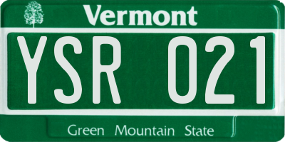 VT license plate YSR021