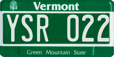 VT license plate YSR022