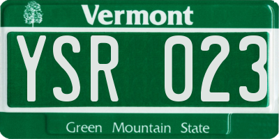 VT license plate YSR023