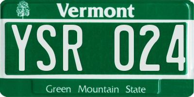 VT license plate YSR024