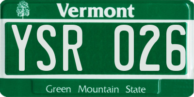 VT license plate YSR026