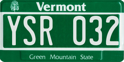 VT license plate YSR032