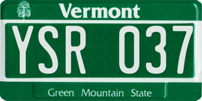 VT license plate YSR037